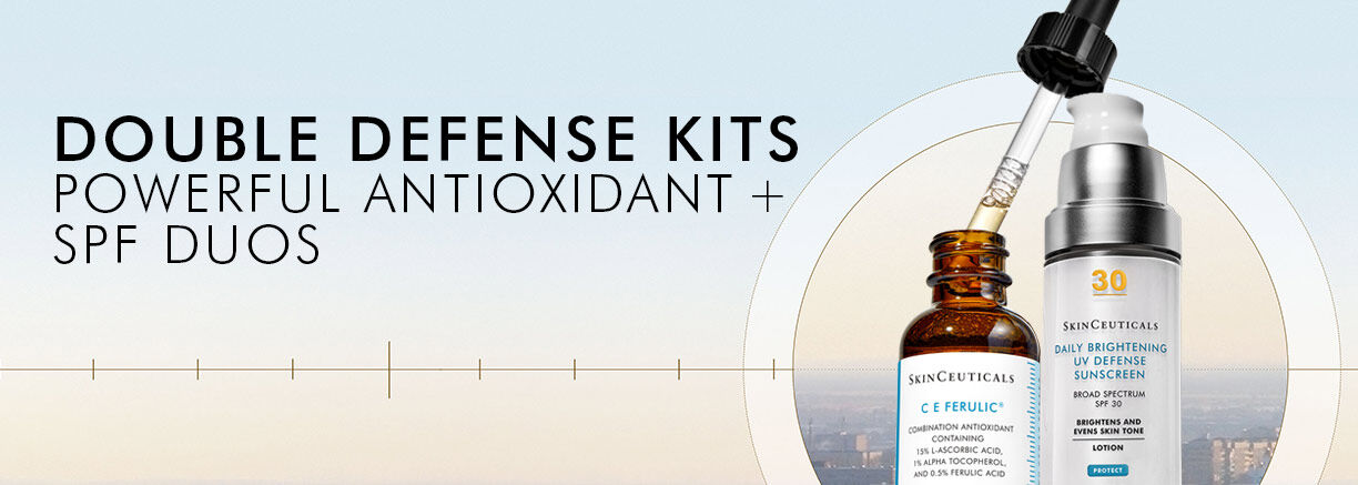Double defense kits: powerful antioxidant + SPF duos