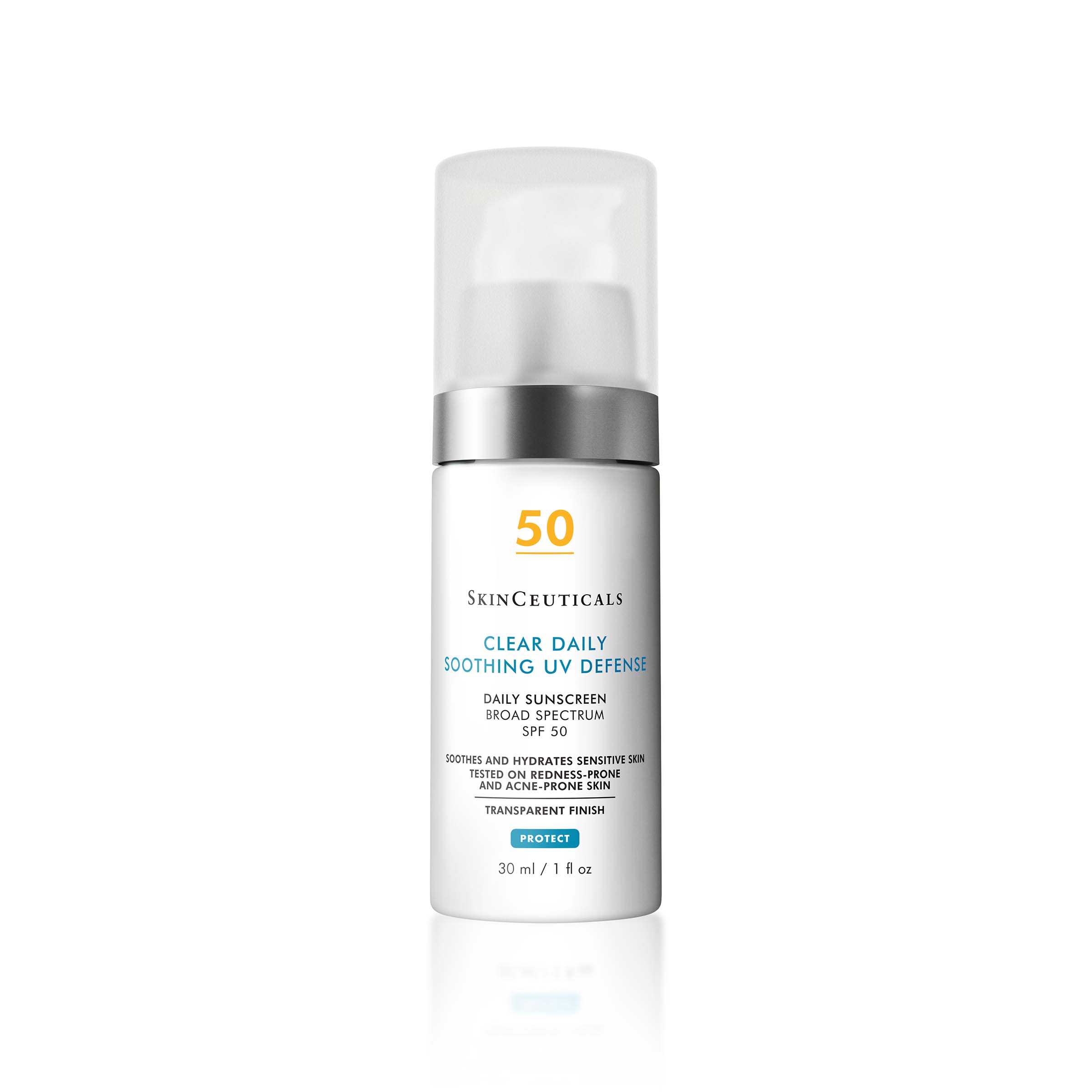 Skinceuticals Clear Daily Soothing Uv Defense Spf 50 Sunscreen For Sensitive Skin In White